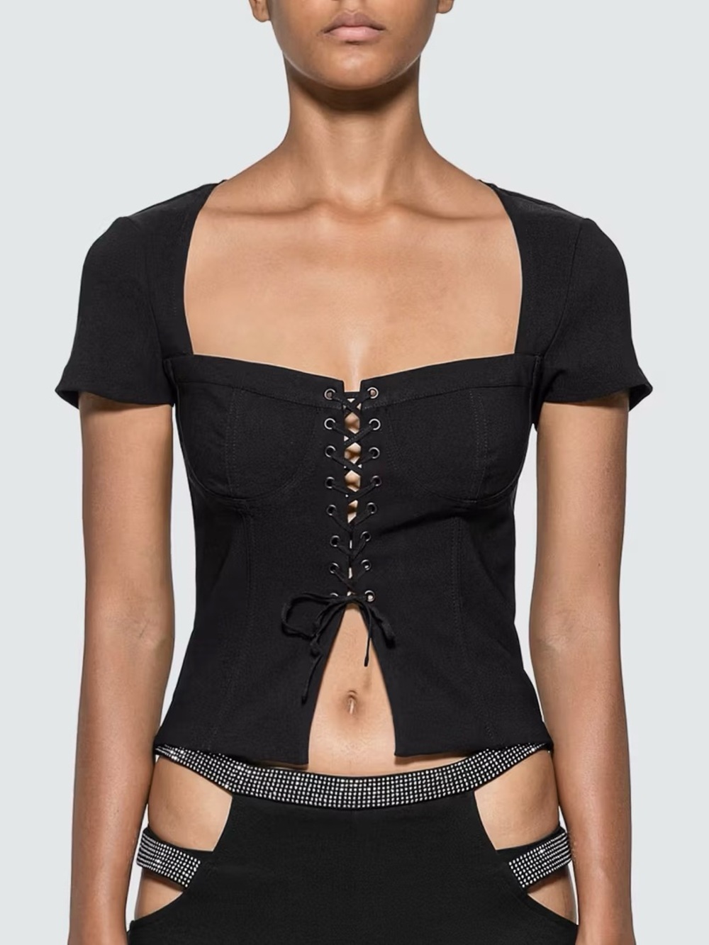I.AM.GIA Evita Lace-up Corset Top